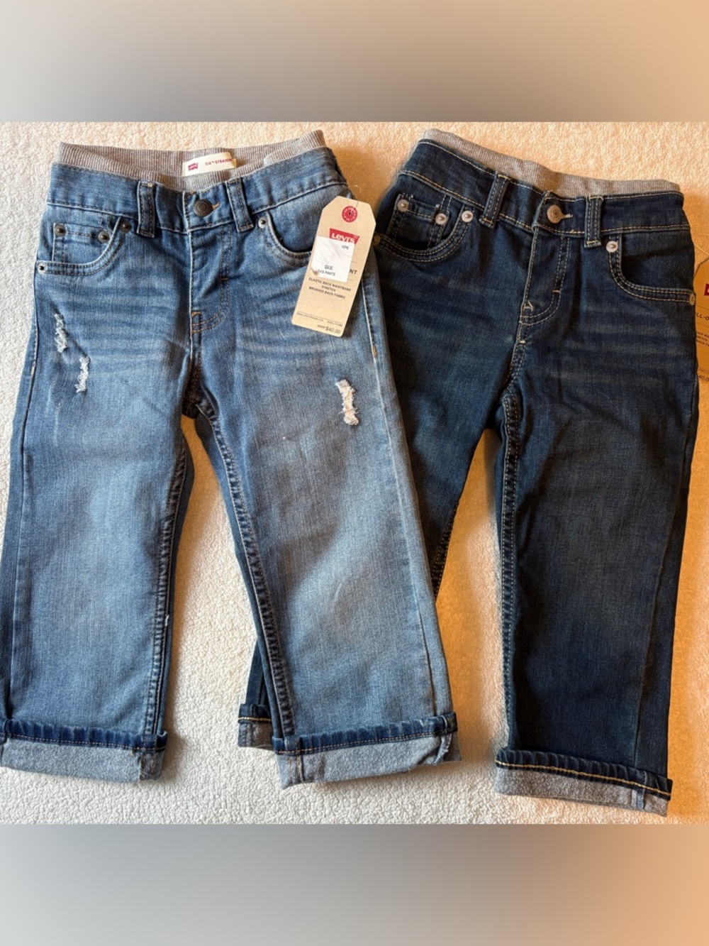 Levi's Pull On Jeans (Bundle of 2) - Light Blue & Dark Blue Denim. NWT. Size 3T